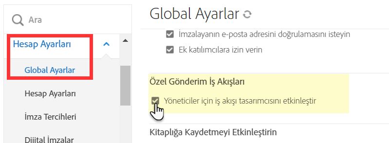 İş akışlarını hesap için kullanıma sunulmak üzere yapılandırın