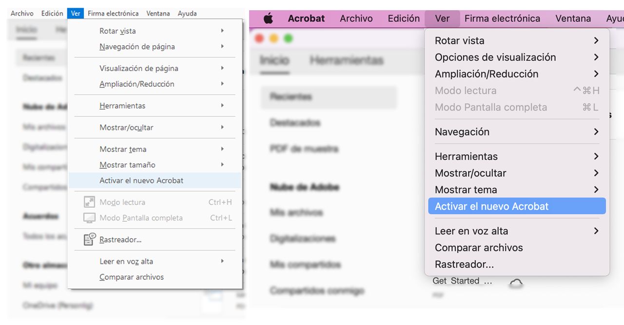 Activación del nuevo Acrobat