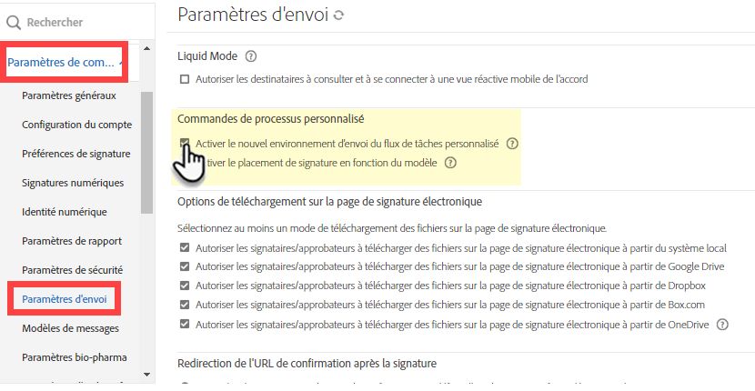 Configuration des workflows pour utiliser la nouvelle expérience