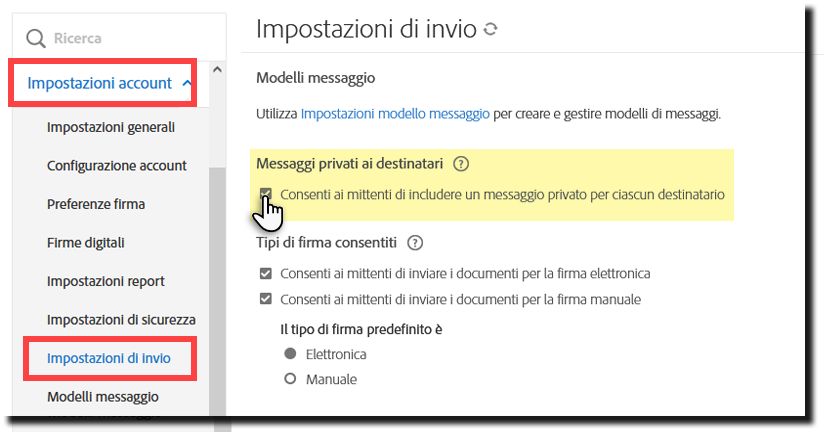 Abilitare i messaggi privati