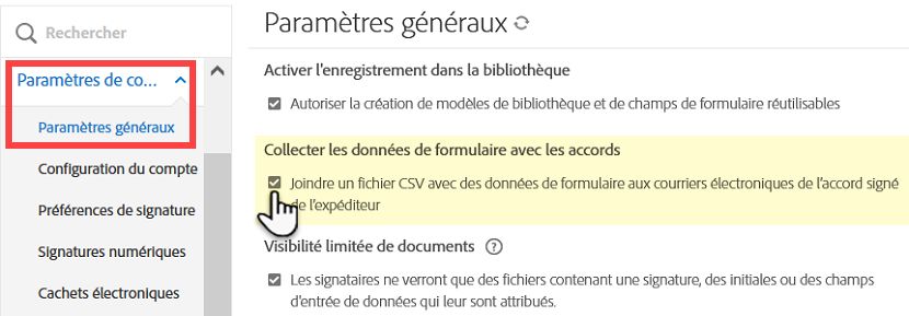Activer le fichier CSV à partir des données