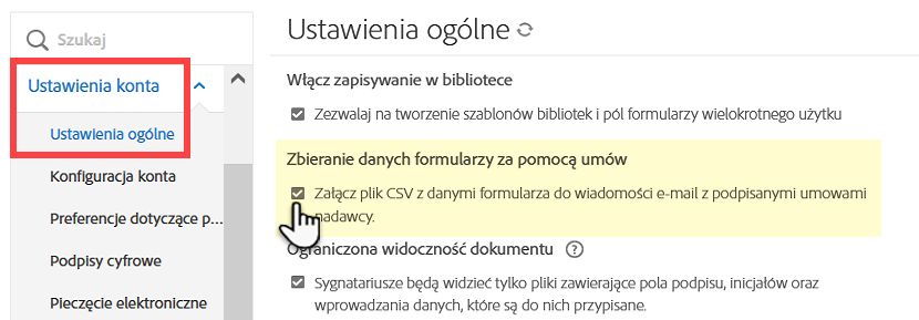 Włączanie pliku CSV z danych
