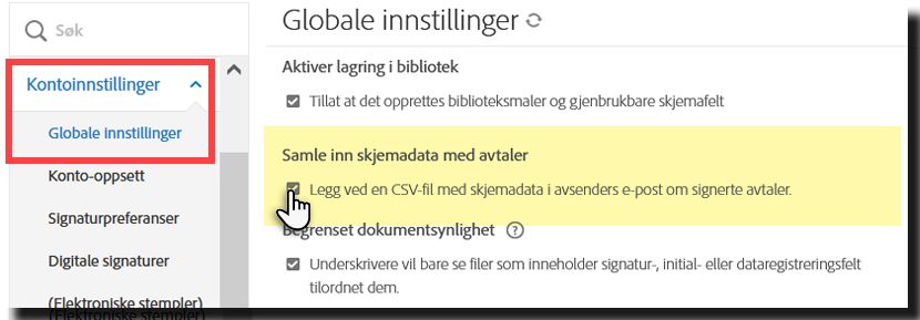 Aktiver CSV fra data