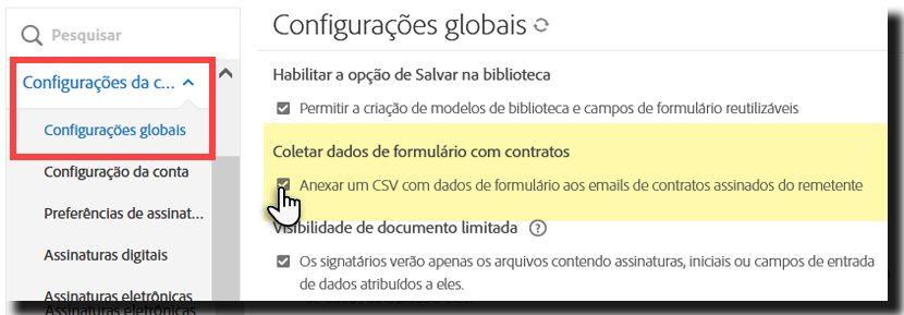 Ativar CSV a partir de dados
