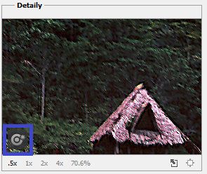 Úprava stopy rozostření s použitím lupy Detaily v aplikaci Photoshop