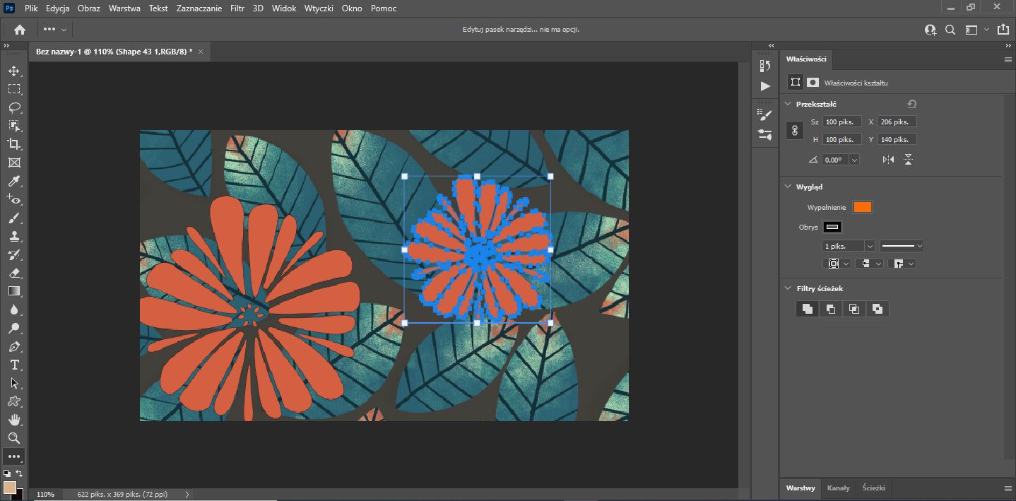Ulepszony panel Właściwości narzędzia Kształt własny