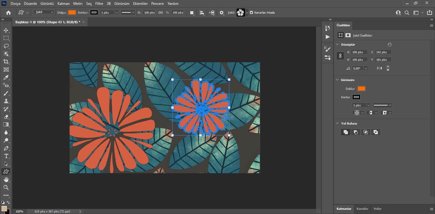 Özel Şekil Aracı için geliştirilmiş özellikler paneli