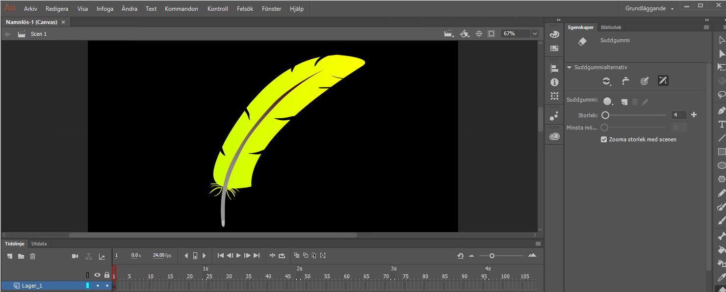 bild som visar användning av alternativ för tryck och lutning