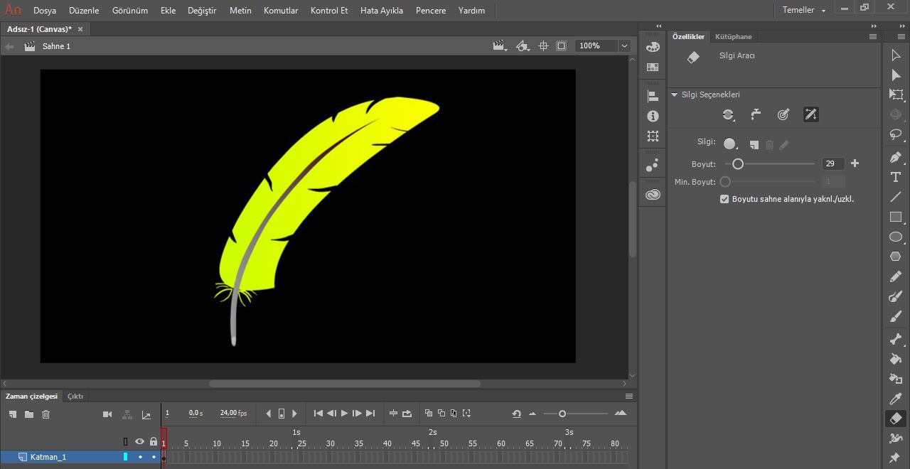 Basınç ve Eğim seçeneklerinin uygulamasını gösteren illüstrasyon