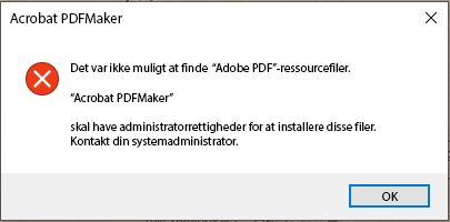 PDFMaker-fejl