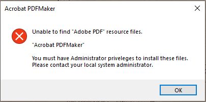 Napaka PDFMaker