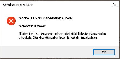 PDFMaker-virhe