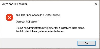 PDFMaker-feil
