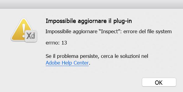 Messaggio di errore di esempio