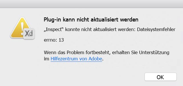 Beispiel für Fehlermeldung