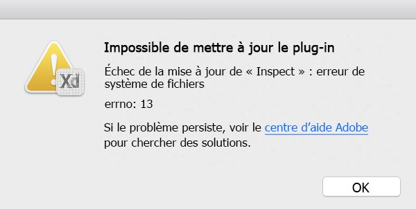 Exemple de message d’erreur