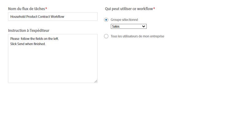 Exemple d’informations de workflow