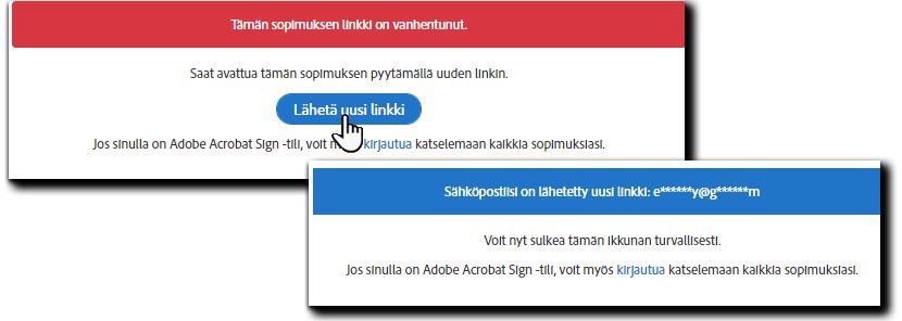 Viestit vanhentuneista linkeistä