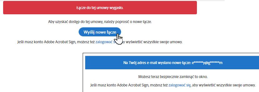 Wiadomości o wygasłych łączach