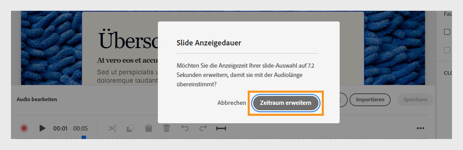 Dieses Bild zeigt, wie die Folienzeit verlängert werden kann
