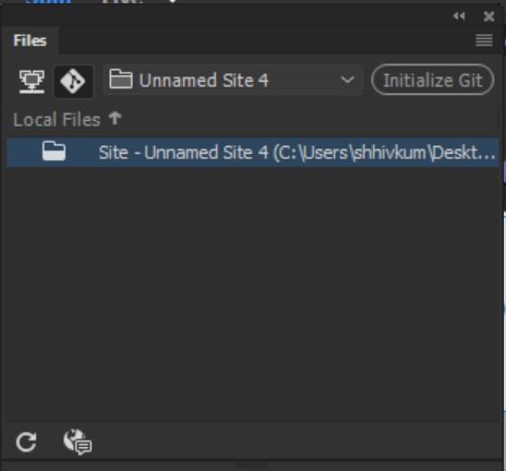 Initialisieren von Git-Repositorys im Bedienfeld „Dateien“