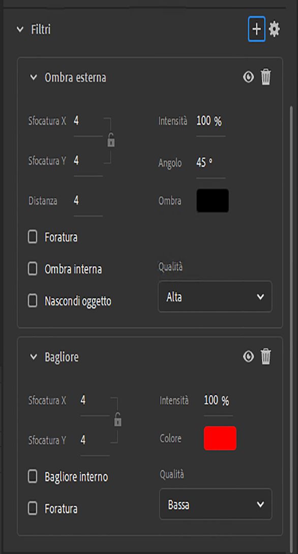 Impostazioni per filtri rinnovate