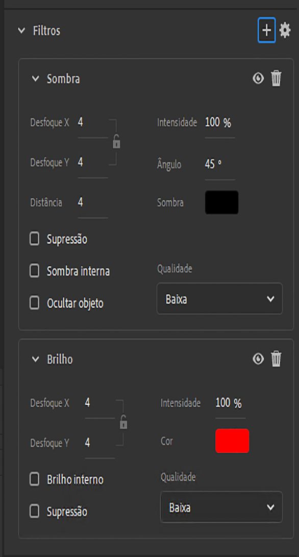 Configurações de filtro modernizado