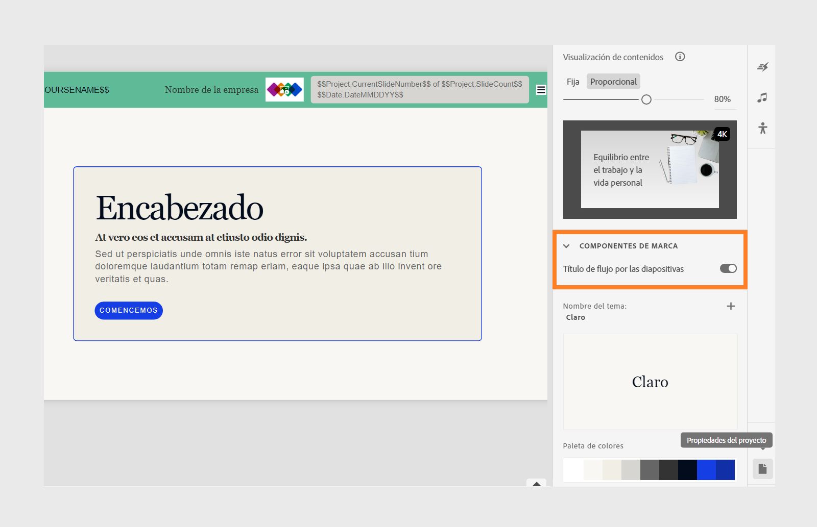 Utilizar el mismo título en todas las diapositivas