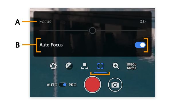 PRO-focusopties in Premiere Rush