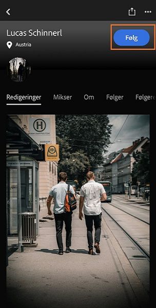 Seguir a un fotógrafo en Lightroom