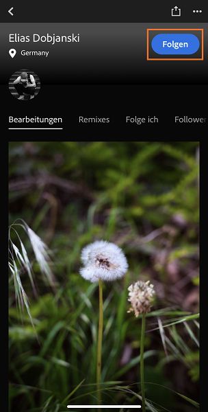 Einem Fotografen in Lightroom folgen