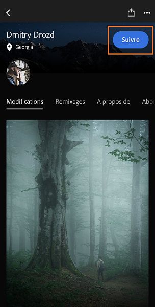 S’abonner à un photographe dans Lightroom