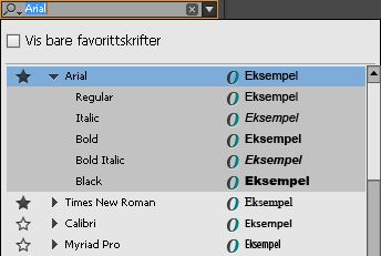 Skriftfamilie som en favoritt