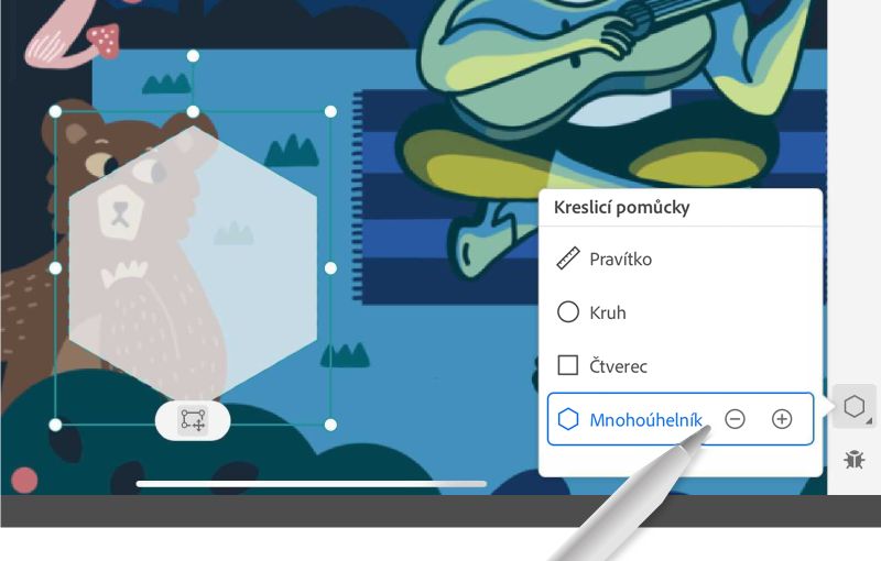 Použití kreslicích pomůcek ke kreslení a vyplňování základních tvarů