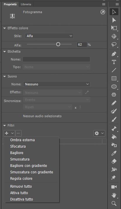 Filtri del fotogramma