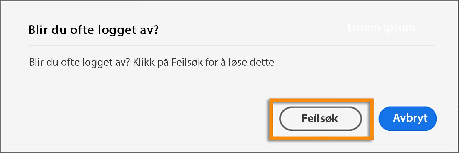 Hyppig avloggingsdialog