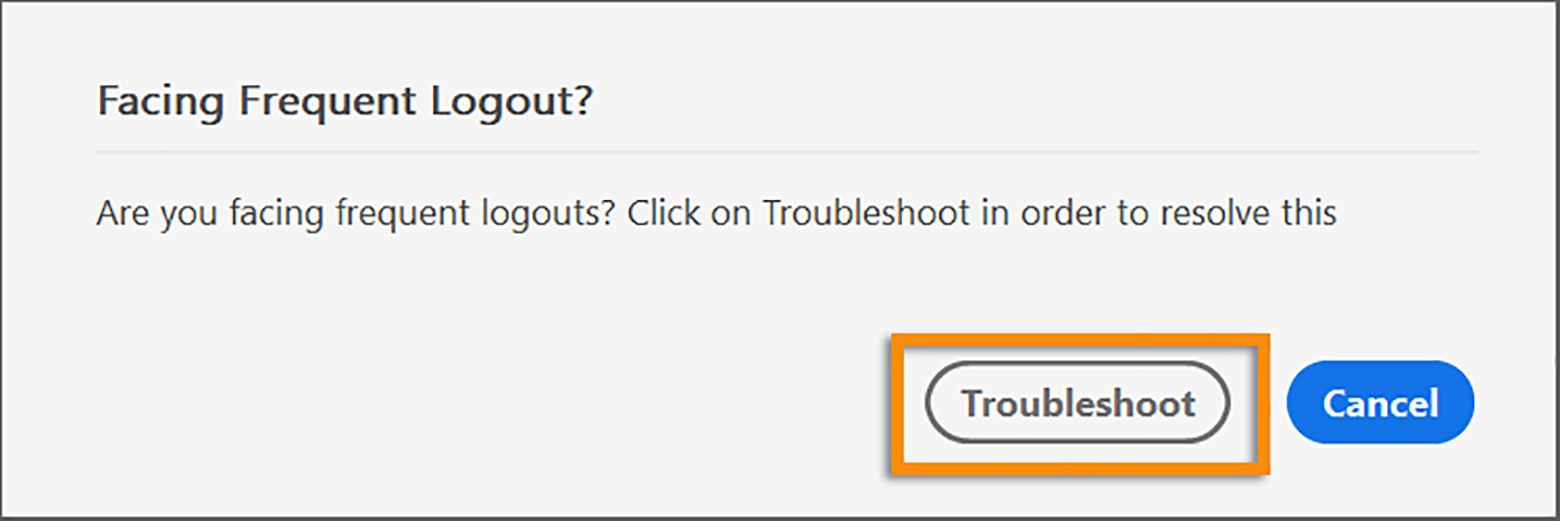 مربع حوار تسجيل الخروج المتكرر