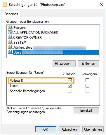 Vollständige Kontrolle