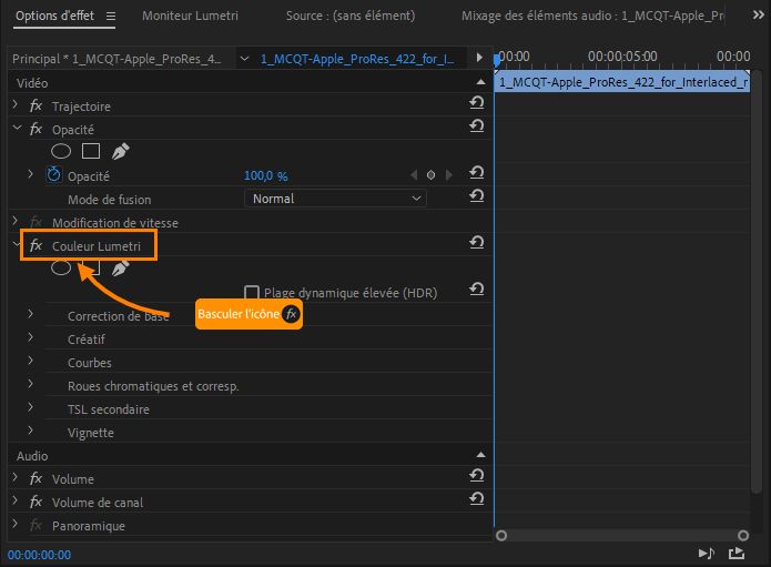 Désactiver des effets individuels