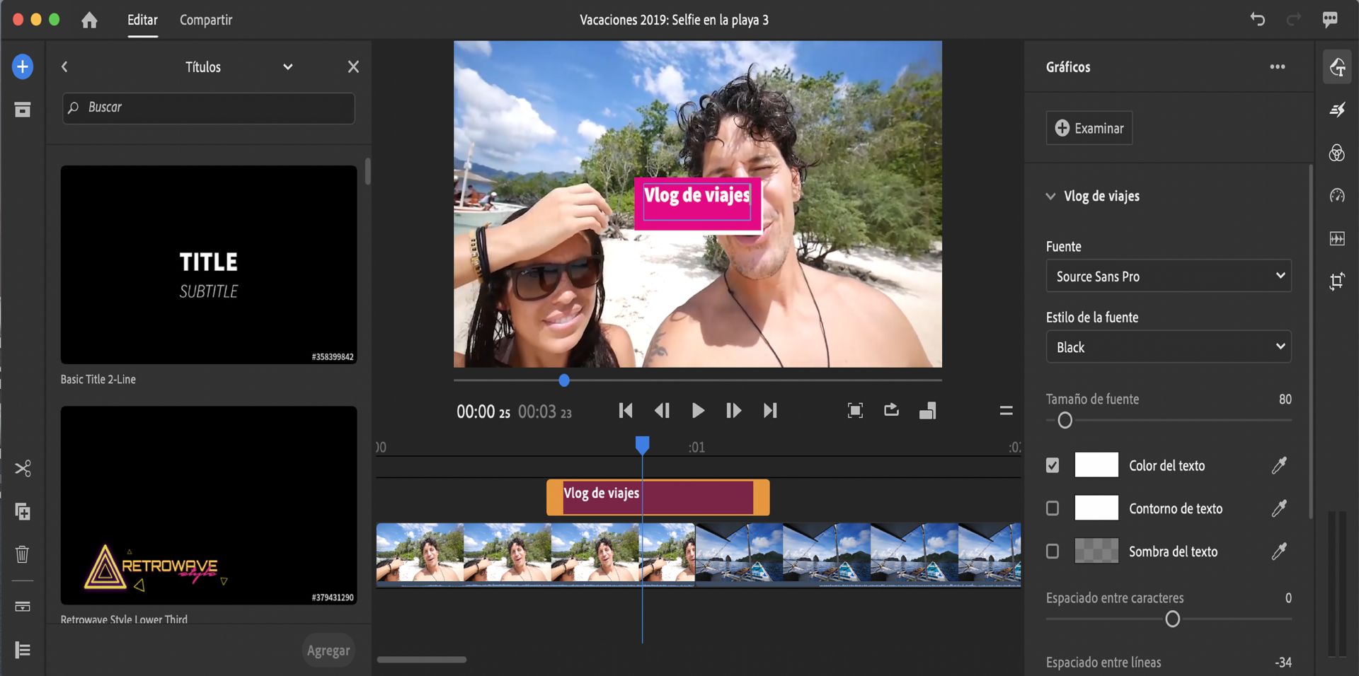 Editar la apariencia del título
