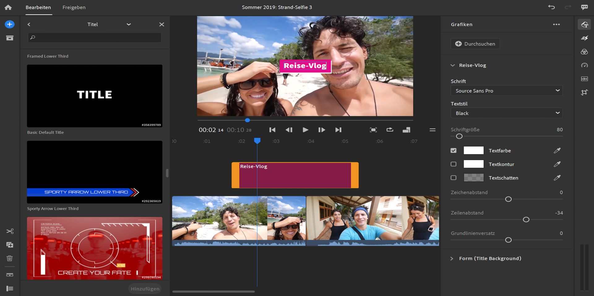 Erscheinungsbild des Titels bearbeiten