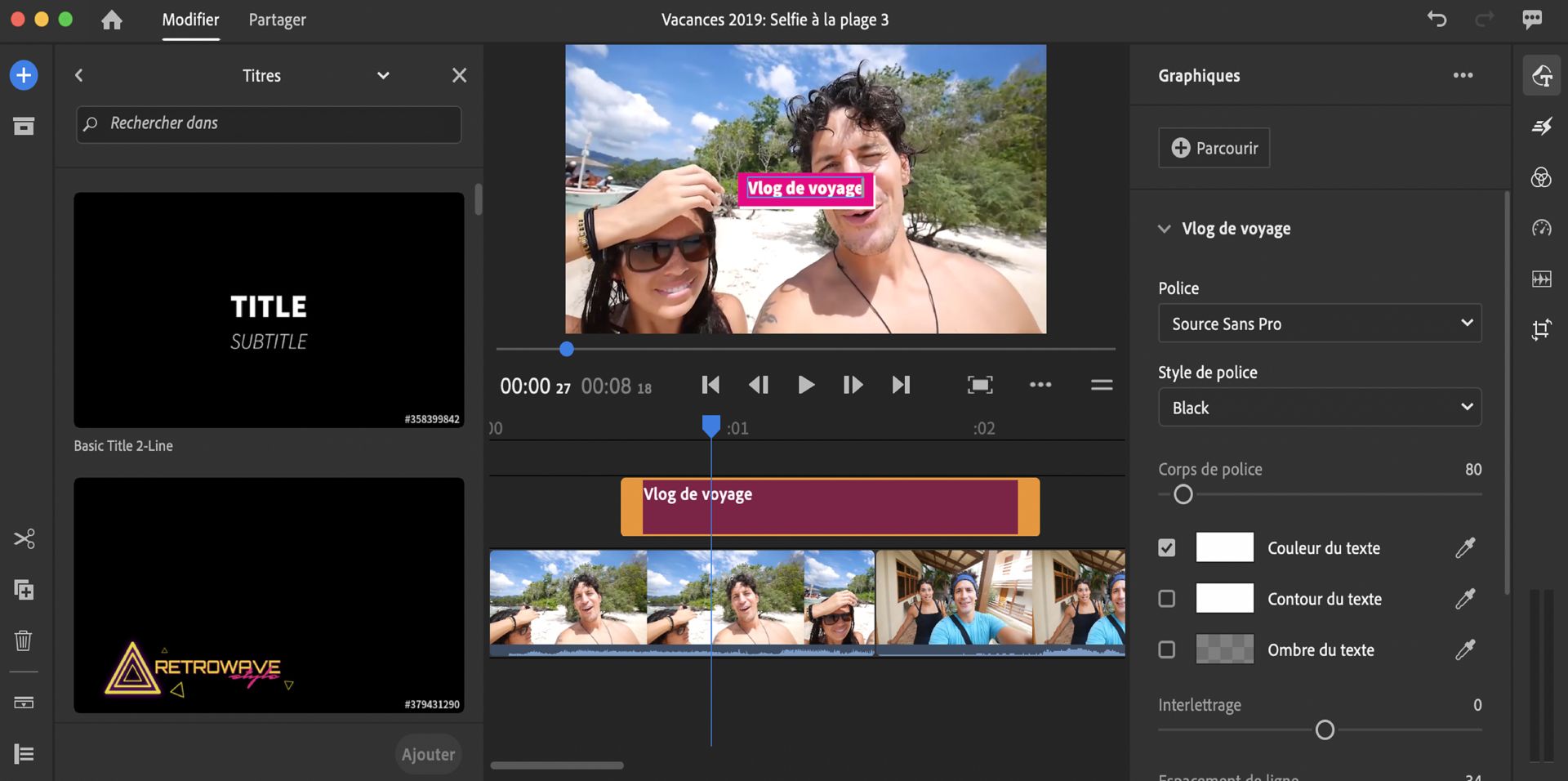 Modifier l’apparence du titre