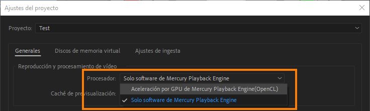 Cambio de la configuración del procesamiento