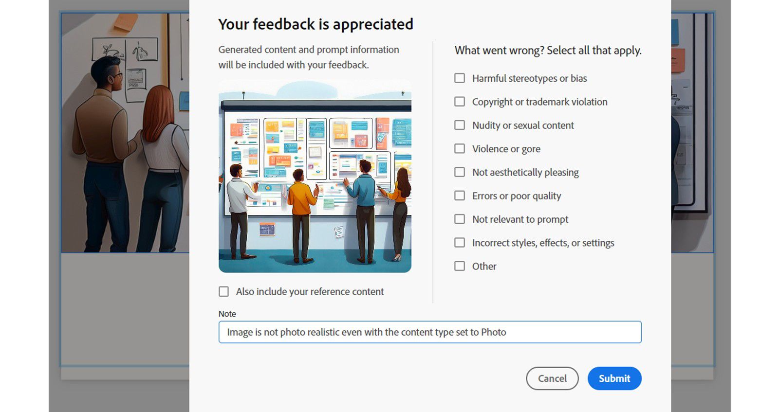 Select the option that matches your experience and add any additional comments or feedback (optional).