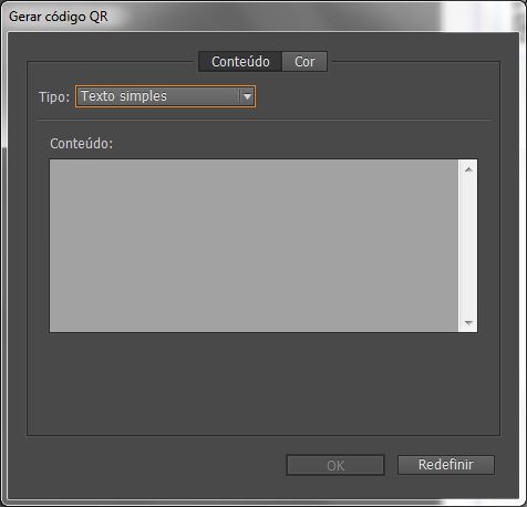 Caixa de diálogo Gerar código QR