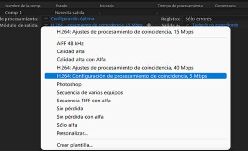 Codificación H.264 nativa