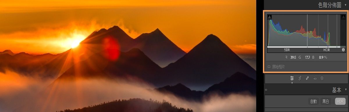 HDR 色階分佈圖