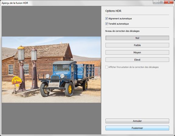 Aperçu Lightroom de l’image HDR