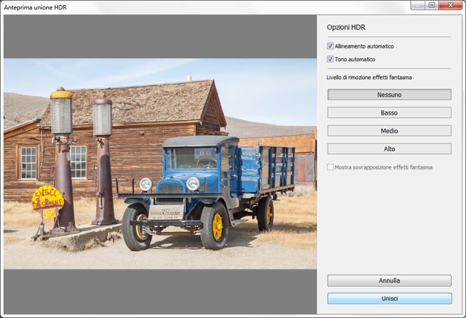Anteprima di un’immagine HDR in Lightroom