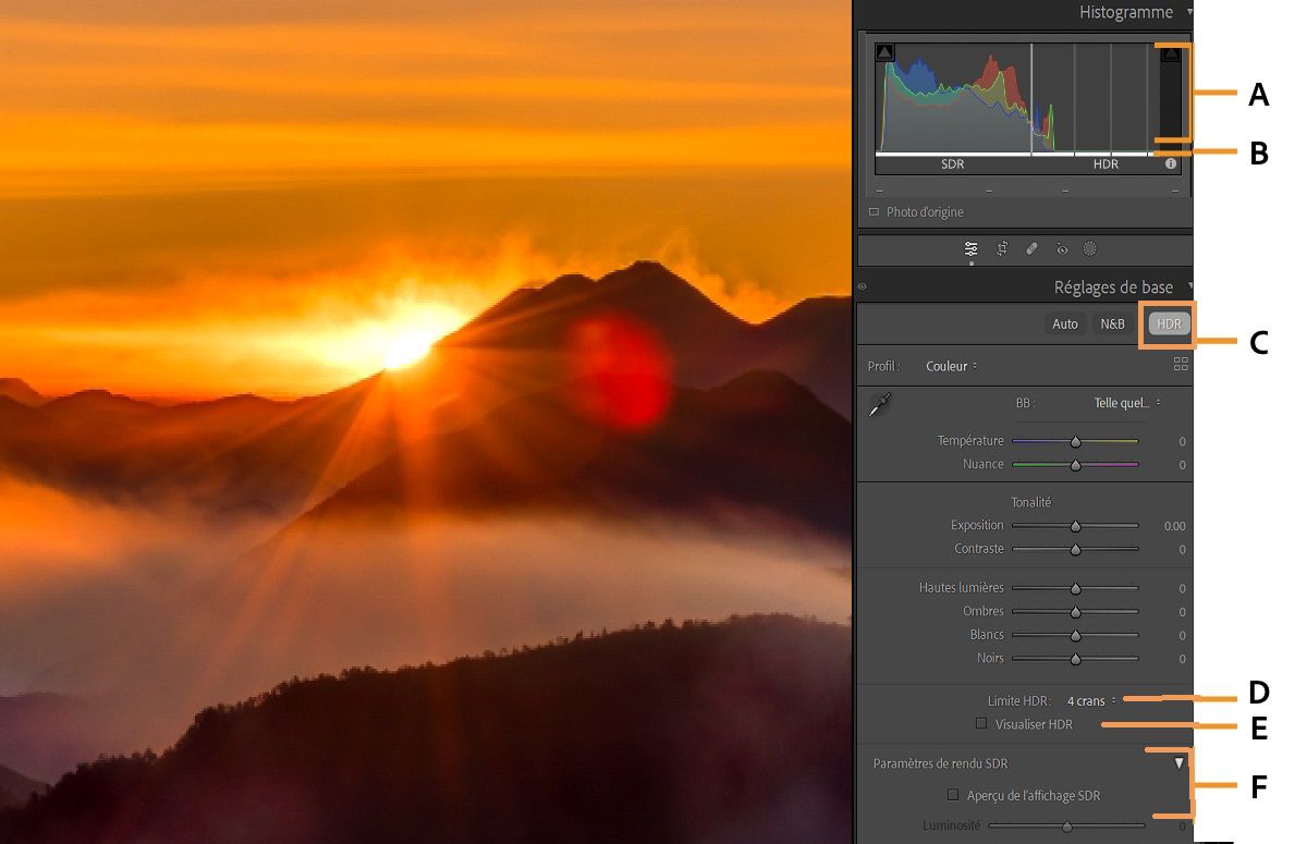 Capture d’écran HDR
